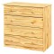 Komoda 4 zásuvky dřevěná lak masiv borovice