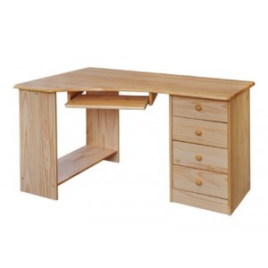 PC psací stůl rohový dřevěný lak masiv borovice IDEA nábytek ID-8846